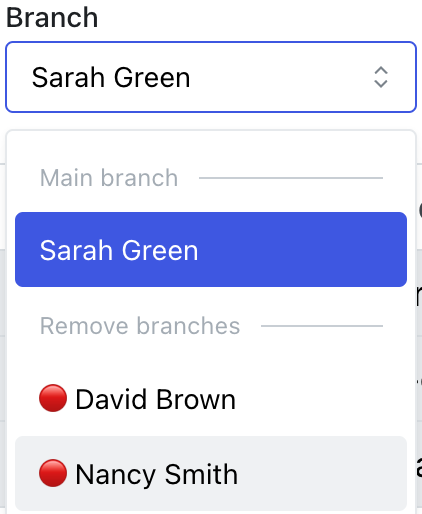 Branch Menu